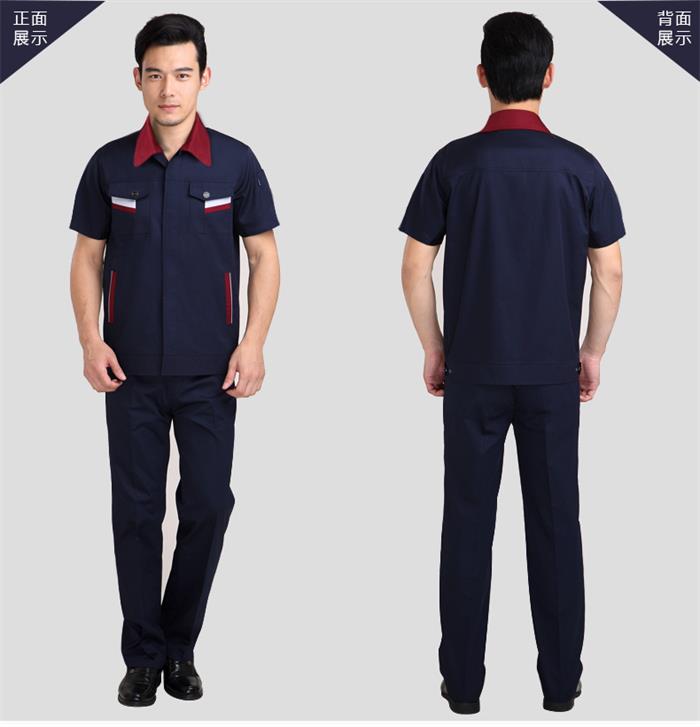 CVC細斜紋短袖工作服款式圖片(圖2)