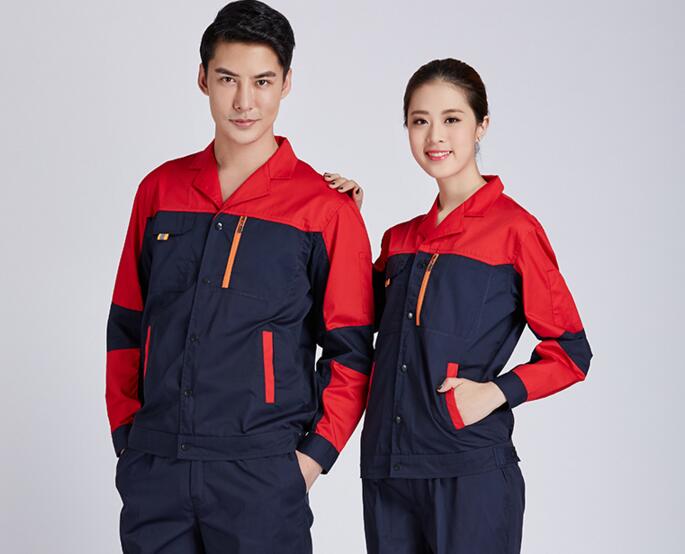 紅藍拼色工作服款式
